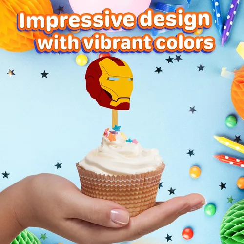 Vista 4 de 24 adornos de metal para cupcakes – Selecciones fuertes para decoración de cumpleaños de niños