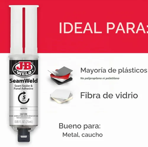 Vista 4 de J-B Weld SeamWeld, 0.8 fl oz, blanco