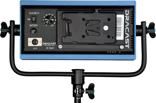 Vista 3 de Dracast Pro Series LED500 Kit de 3 luces LED de luz diurna con placas de batería de montaje en V y soportes de luz