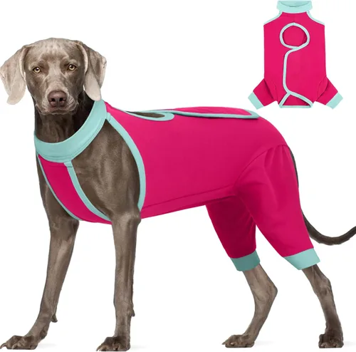 Vista 14 de ROZKITCH Manga de pierna para cirugía para perros, piernas traseras, macho y hembra para evitar lamer heridas, codo, rodillera, traje de Azul