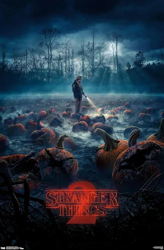 Vista 9 de Trends International Netflix Stranger Things: Season 2 - Póster de pared de calabazas, 14.725 x 22.375 pulgadas, versión enmarcada de madera