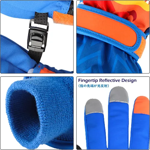 Vista 6 de TRIWONDER Guantes de esquí para niños y niñas, para invierno, para clima frío, resistente al viento, cálidos, para snowboard y deportes