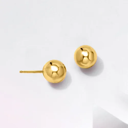 Vista 3 de Ross-Simons 14kt Yellow Gold Ball Stud Earrings