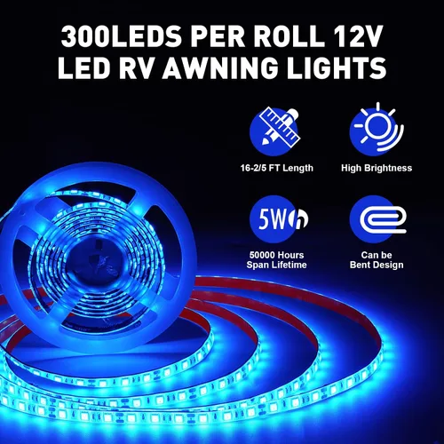 Vista 4 de Tira de luces LED marinas, pontón, lancha, tira de luz LED de 12 V, impermeable, luz interior de cubierta para kayak, barcos Jon, barcos de pesca