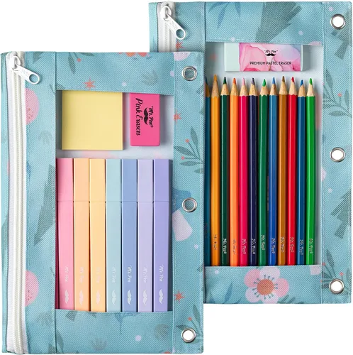 Vista 10 de Mr. Pen - Estuche para lápices de 2 piezas - Estuche con cremallera para lápices para carpeta de 3 anillas