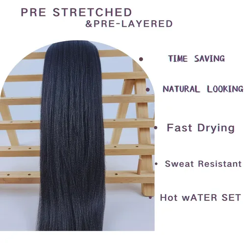Vista 5 de Cabello trenzado para niños preestirado de 16 pulgadas, color negro, Yaki ez, trenzado para niños, trenzas sin nudos