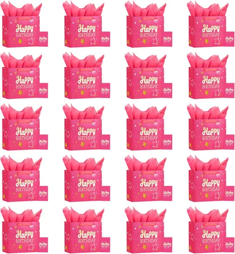 Vista 20 de Powbrace Bolsa de regalo de cumpleaños número 30 negra de 13 pulgadas con papel de seda y tarjeta de felicitación para fiestas, bolsa de regalo