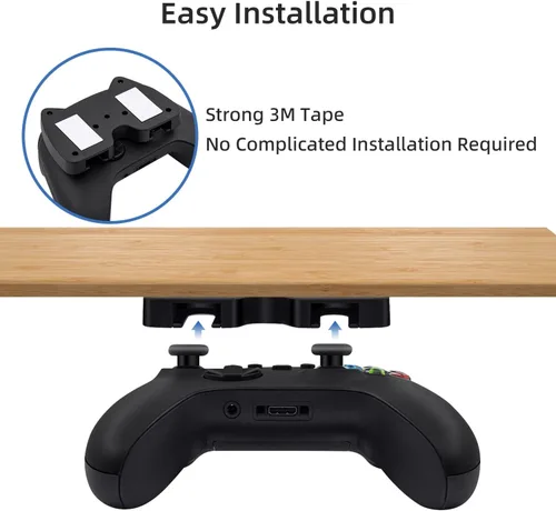 Vista 5 de Mcbazel Under Desk Mount for Xbox Series XS, Xbox One XS, Xbox One, Xbox 360, Switch Pro Controller, Table Stand Holder Compatible with Xbox and