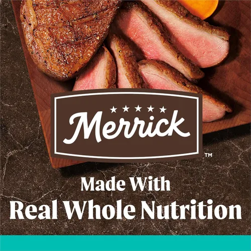 Vista 3 de Merrick - Alimento seco para perros, receta de pato real y batata libre de granos, 4 libras, en bolsa