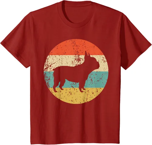 Vista 71 de Camiseta de perro retro de Bulldog Francés Negro