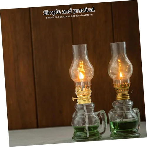 Vista 7 de DOITOOL Base de lámpara de queroseno Perilla Oil Kerosene Lantern Lámpara de aceite Lámpara de soporte de metal Linterna de aceite Linterna