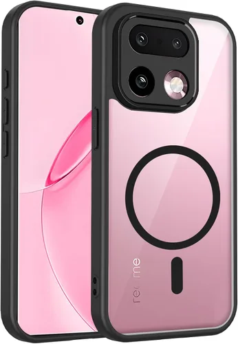 Vista 103 de Funda magnética transparente compatible con Xiaomi 17T, color negro 2 en 1 PC + TPU cubierta de teléfono a prueba de golpes, carcasa protectora