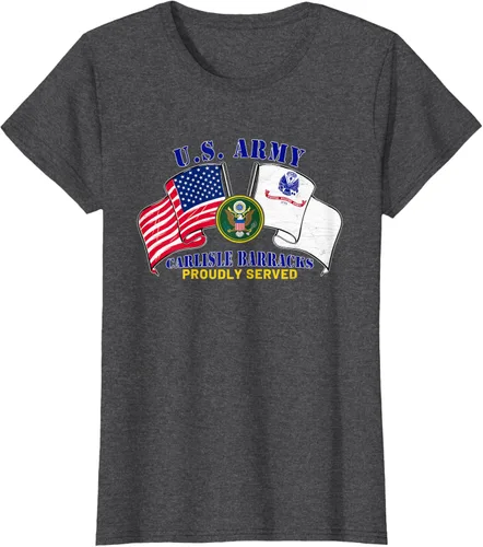 Vista 6 de Carlisle Barracks Pennsylvania Pa Army Base Camiseta con bandera estadounidense, Negro
