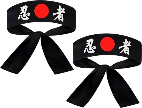 Vista 11 de Sunrise Kitchen Supply - Diadema de karate japonesa para chef de sushi hachimaki, 2 piezas
