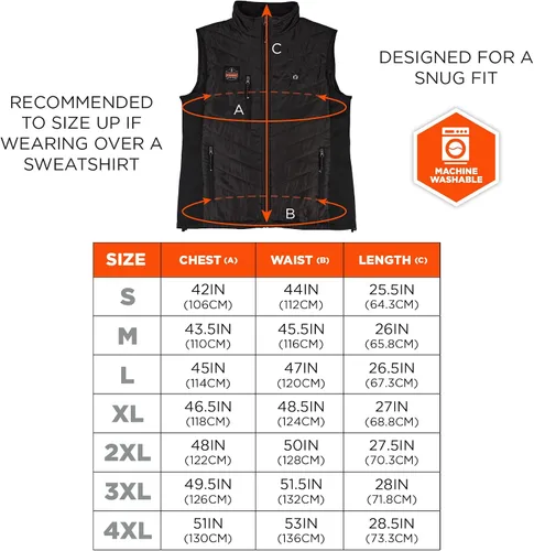 Vista 5 de Ergodyne Chaleco térmico recargable unisex para adultos con batería