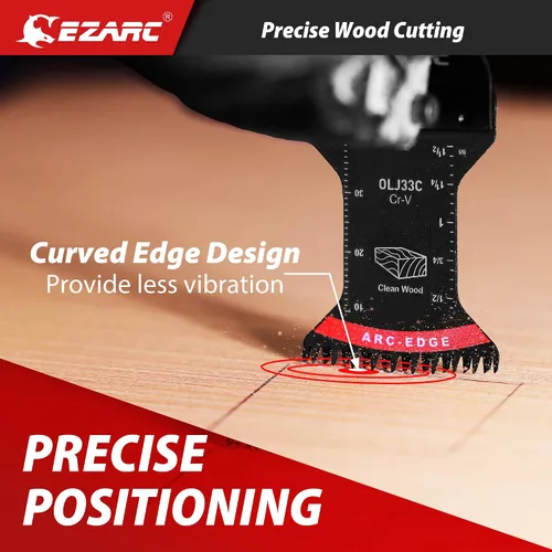 Vista 2 de EZARC Japanese Tooth Oscillating Saw Blade, 5 PCS Arc Edge Oscillating Multitool Blades Clean Cut for Wood, Plastic (Pack of 2)