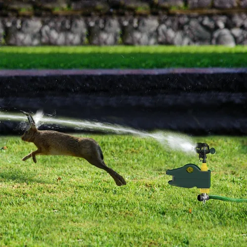 Vista 2 de Hoont Repelente de ciervos y gatos para exteriores, disuasorio de gatos para jardín, repelente de conejos y perros para patio, rociador activado por