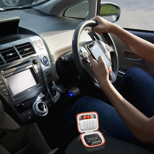 Vista 6 de ANKHOH Estuche para herramienta de escaneo BlueDriver Bluetooth Pro OBDII para iPhone y para Android, soporte mini portátil para automóvil y auto