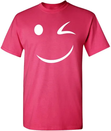 Vista 19 de Camiseta divertida con diseño de cara sonriente con texto en inglés «Happy Wink»