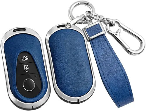 Vista 15 de ontto Llavero de cuero compatible con Mercedes-Benz 2020 en adelante, llavero de metal para Benz Clase S, Clase G, Clase E, color negro