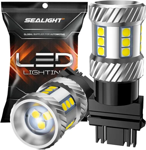 Vista 10 de SEALIGHT Bombilla LED de señal de giro, bombillas LED 3157 ámbar amarillas, 600% más brillantes 3156 3457A 4057 4157 luz LED con resistencia extra