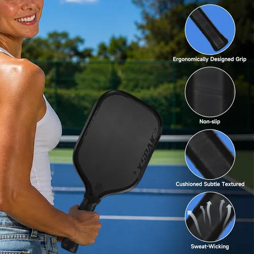 Vista 7 de Paleta de pickleball de fibra de carbono, edición de torneo, opciones de tecnología de superficie, campeón del mundo, raqueta de pickleball - Paleta