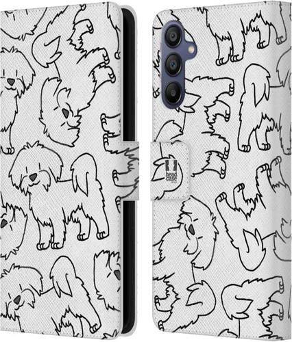 Vista 9 de Head Case Designs Airedale Terrier Dog Breed Patterns 4 Leather Wallet Case Compatible with Samsung Galaxy A15