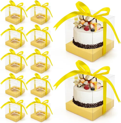 Vista 9 de 12 cajas transparentes para cupcakes de 3.5 pulgadas (negro)