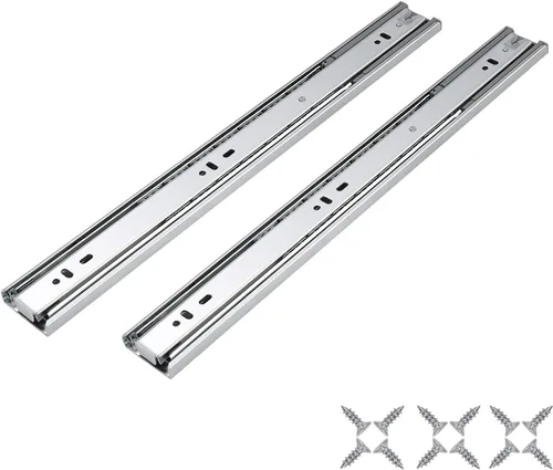 Vista 12 de Knobonly Diapositivas de cajón de 12 pulgadas, 1 par (2 unidades) con rodamiento de bolas de cierre suave, extensión completa, toboganes de cajón
