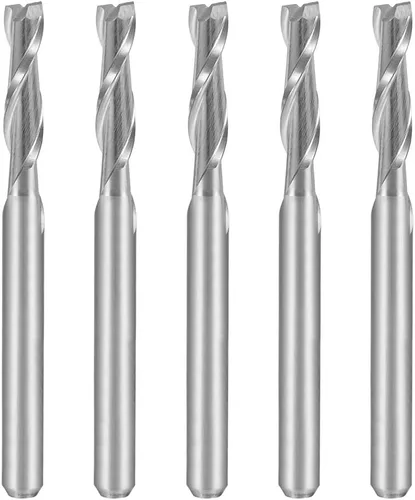 Vista 15 de uxcell 5 unids 1/8 "vástago 0.059 in x 0.236 in carburo End Mill CNC Router Bits 2 Flauta Fresa Bit para acrílico PVC MDF Madera