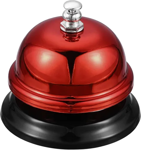 Vista 13 de uxcell Campana de escritorio, 3.346 in (3.35 pulgadas) para restaurantes, servicio, azul