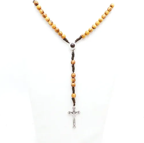 Vista 6 de Rosario en madera olivo. Rosario bendito de Belén, regalo religioso de Jerusalén