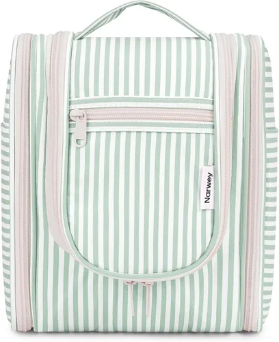 Vista 13 de Narwey - Neceser de viaje colgante, organizador de maquillaje y productos cosméticos para mujeres y hombres, Aa-morado., L