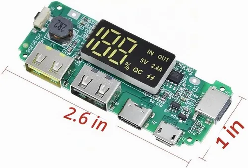 Vista 4 de Dual USB 5V 2.4A Micro/Tipo-C USB Banco de energía móvil 18650 Módulo de carga de batería de litio Cargador de placa de protección de circuito