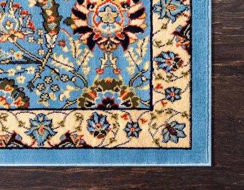 Vista 8 de Unique Loom Espahan Collection - Alfombra de área Cape Cod (2 pies 2 pulgadas x 3 pies 1 pulgada, rectangular, azul/negro)