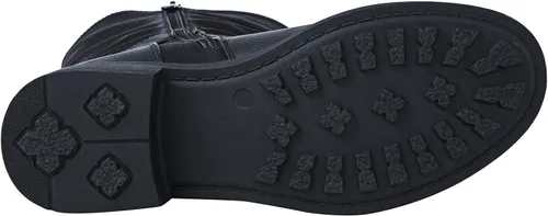 Vista 6 de GLOBALWIN Botas de motociclista de moda de otoño para mujer, botas de media pantorrilla para mujer, tacón bajo