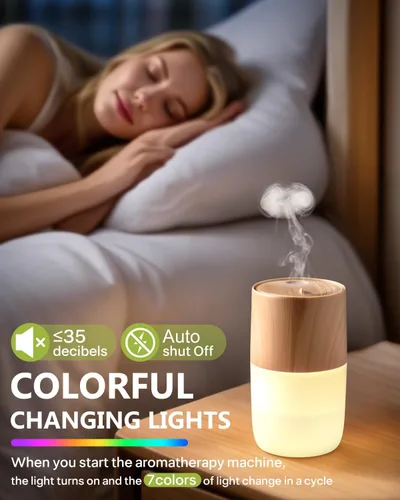 Vista 3 de Difusor de aceite esencial de 10.1 fl oz, humidificador silencioso 4 en 1 de alta calidad con modo de pulverización de medusas, aromaterapia