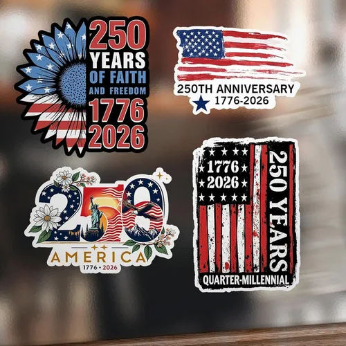 Vista 6 de ArogGeld Calcomanías para perros con el 250 aniversario de mercancía de Estados Unidos para automóviles América del 250 de julio, decoraciones