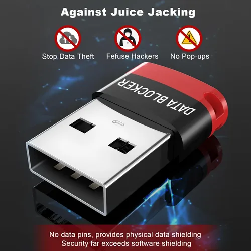 Vista 2 de Rixmie Bloqueador de datos USB-C hembra a USB-A (paquete de 2) 2025 nuevo 100% eliminación de posibilidades de transferencia de datos, solo