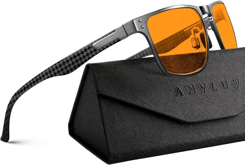 Vista 9 de ANYLUV Blue Light Glasses Men, Carbon Fiber Working Blue Light Blocking Glasses Relieve Eyestrain for Men Women