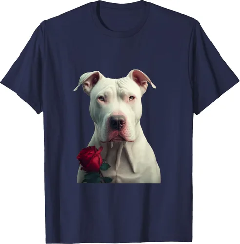 Vista 53 de Dogo Argentino Valentines Day Camiseta, Negro
