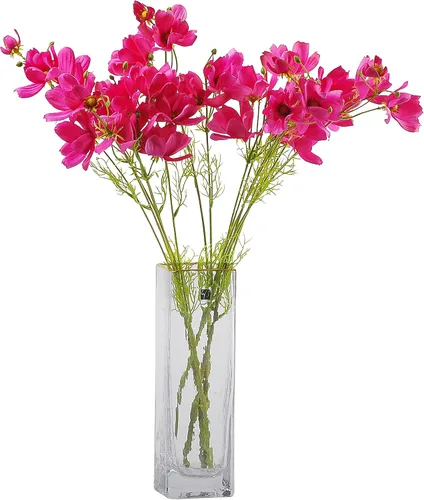 Vista 7 de Cosmos artificiales de flores silvestres, 6 piezas de tallo largo para boda, novia, bricolaje, ramo de decoración del hogar, centros de mesa (azul)