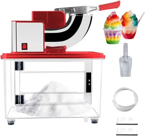 Vista 9 de Máquina de conos de nieve Polar Blast - Fabricante de hielo triturado acrílico, tritura hasta 500 libras de hielo por hora para fiestas, eventos