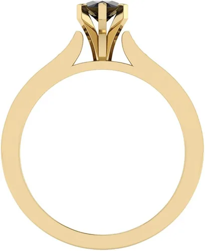 Vista 3 de Anillo de diamante negro de corte marquesa, oro de 14 quilates, 1,50 quilates