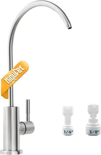 Vista 11 de Hiqufet Grifos de agua potable para fregadero de cocina, grifo de filtro de agua de acero inoxidable para ósmosis inversa o sistema de filtración