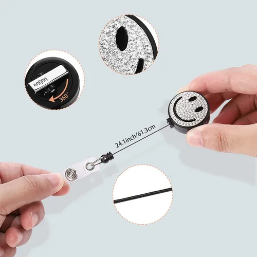 Vista 4 de Portatarjetas de enfermera, accesorios para el trabajo, lindos carretes de insignias, cordones retráctiles para insignias de identificación con un