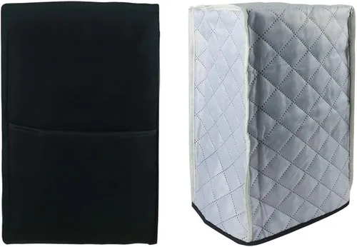 Vista 4 de Cubierta antipolvo para licuadora con bolsillo grande y asa superior, impermeable, de poliéster, a prueba de polvo, resistente a las manchas