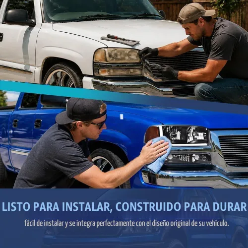 Vista 9 de Conjunto de faros LED DRL PIT66 para GMC Sierra 1999-2007, Yukon 00-06
