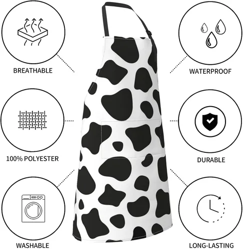 Vista 5 de Perinsto Waterproof Apron With 2 Pockets Kitchen Chef Aprons Bibs For Cooking Baking Painting Gardening Grooming