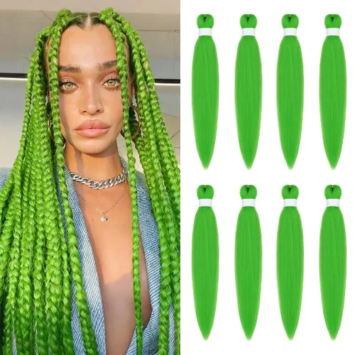 Vista 44 de 8 paquetes de extensiones preestiradas - 16 pulgadas de cabello trenzado premium, 55G/paquete, sin picazón, fijación en agua caliente, textura Perm